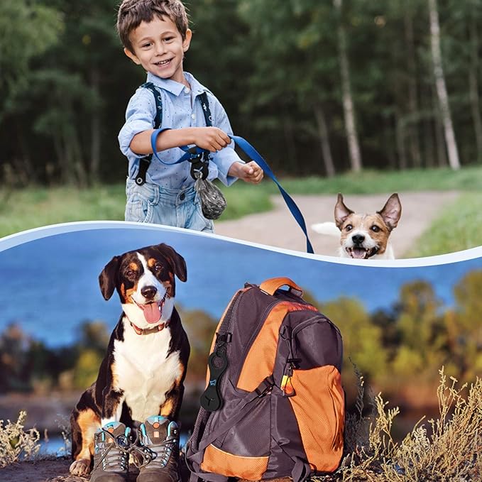 Dog Poop Bag Holder for Leash Waste Bag Carrier Dog Poop Bag Dispenser for Walking Running Bicycle Accessory 4 Pieces (Mixed Blue)