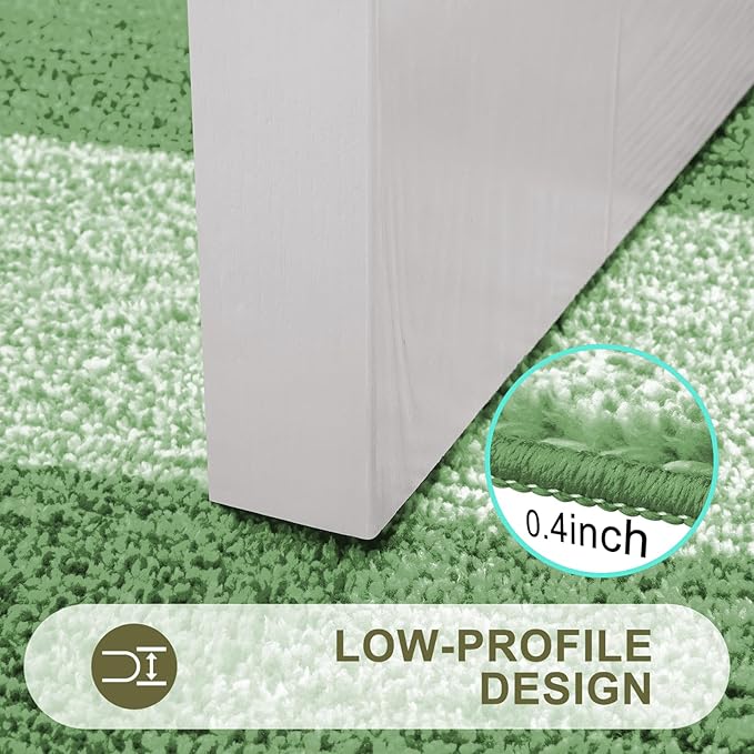 Kitinjoy Indoor Outdoor Door Mat, 48x32 Non-Slip Absorbent Dirt Trapper, Low-Profile Washable Inside Entrance Front Floor Mat, Sturdy Soft Entry Doormats for Entryway, Sage Green