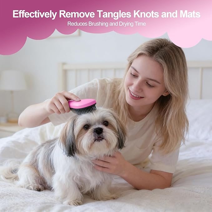 Small Dog Brush - Puppy Hair Brush- Grooming Tool for Teddy, Yorkies, Maltese, Shih Tzu, Chihuahua (Pink)