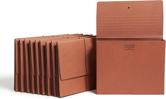 Smead Redrope Expanding File Wallet, Expanding File Organizer, Accordion Folder for Documents, Flap/Cord Closure, 3-1/2" Expansion, Tear-Resistant, Letter Size, 10 per Box (71105)