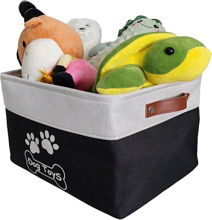 Large Dog Toy Basket Collapsible Dog Toy Box Shape Keeping Rectangle Dog Toy Bin for Pet Toys,Accessories
