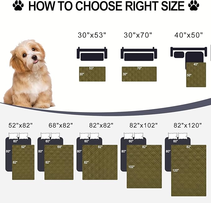 Smiry Reversible Waterproof Couch Covers for Sofa, Washable Dogs Pet Couch Covers for 3 Cushion Sofa Pet Friendly, Water Resistant Furniture Protector Slipcover, Geometric (40"x50", Green/Navy)