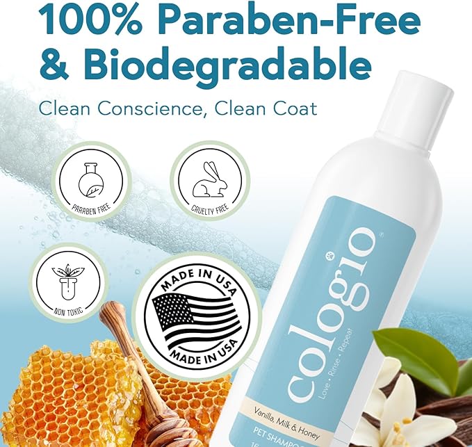 Dog Shampoo with Manuka Honey – Odor Eliminator & Itch Relief for Dry, Sensitive Skin – Hypoallergenic, Moisturizing, Groomer-Developed Formula – Puppy Safe, Paraben-Free, Made in the USA 16oz