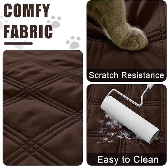 Smiry Waterproof Dog Bed Cover Blanket 40x70, Soft Reversible Pet Blanket, Washable Leakproof Cats Dogs Couch Cover for Sofa, Couch, Furniture, Lattice, Chocolate/Beige