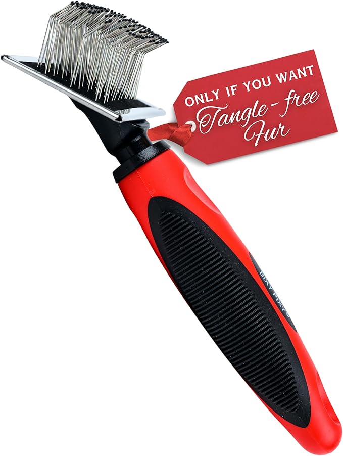 Bixy Pixy Tiny Slicker Brush for Dogs - Protected Pins for Extra Comfort - 1 inch Pins for Easy Detangling for Long Hair Dog, Cats, Doodle, Goldendoodle