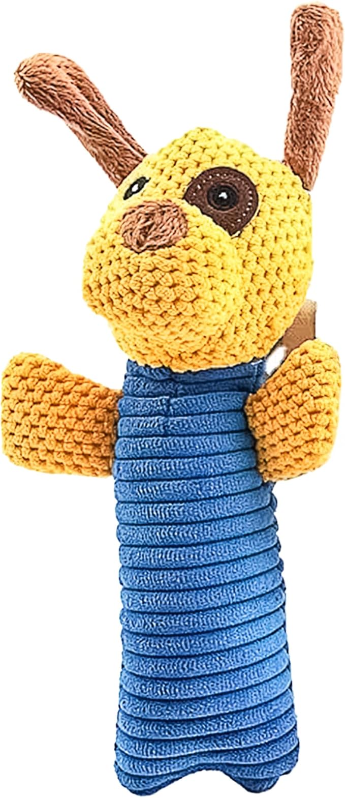 NatureTailsPaw Soft Dog & Cat Toy – Cute Squeaky Interactive Chew Toy for Puppies & Kittens, Durable Plush Teething Toy for Small, Medium & Large Breeds (Cow)