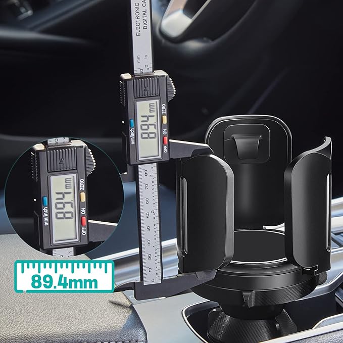 2 Pack Car Cup Holder Expander Adapter (Adjustable) This Hill All Purpose Cup Holder Expander for Car with Rubber Fits Less Than 5.51" Large Bottles & Mugs & Foods & Drinks