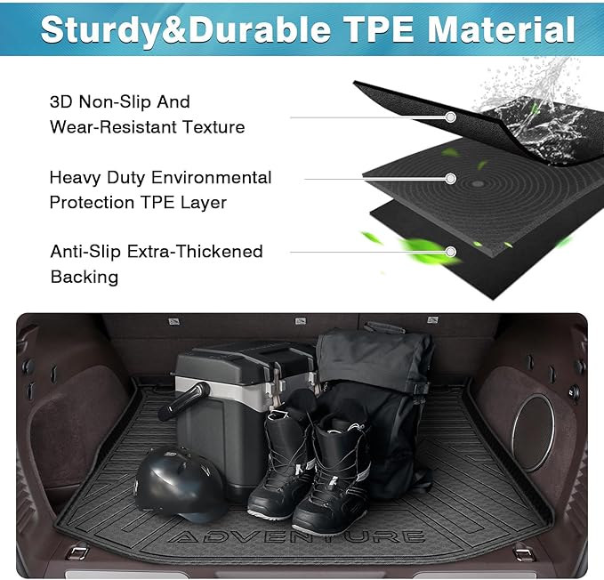 Mixsuper Custom Fit for Cargo Liner 2011-2021 Jeep Grand Cherokee All Weather Durable Odorless Rear Trunk Liner Cargo Mat Black