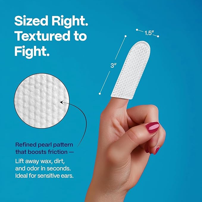 DOCO Dog Ear Cleaner Wipes Finger Cleaning Kit for Dogs & Cats Eucalyptus, Chamomile & Aloe Cat Ear Cleaner Soothes, Deodorizes & Helps Itchy Ears – 50 Count