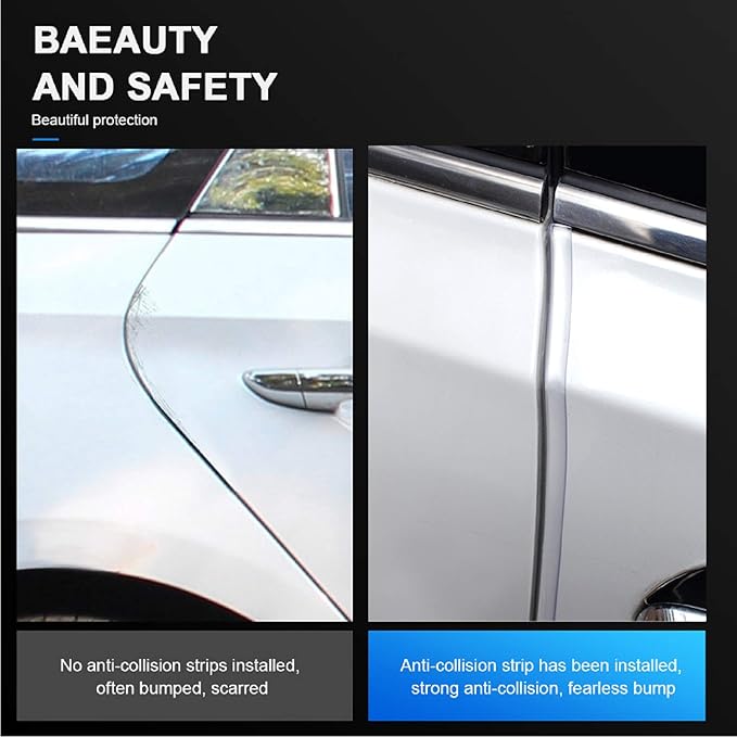 Car Door Edge Guards Clear, 16Ft Rubber Seal Protector U Shape Edge Trim Car Door Edge Protection Fit for Most Car