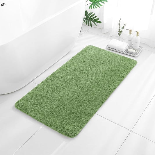 Hunter Green Bathroom Rugs 24"x48" – Long Plush Non-Slip Bath Mat, Absorbent & Washable Microfiber Runner Rug – Perfect for Tub, Sink, or Washroom