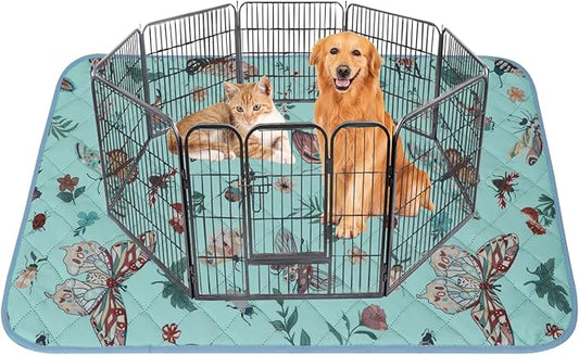 IEUUMLER Washable Pee Pads for Dogs, 1 Pack Insect Pattern Reusable Waterproof Puppy Potty Pads, Non-Slip Absorbent Pet Training Pads for Playpen Crate Bed EU014