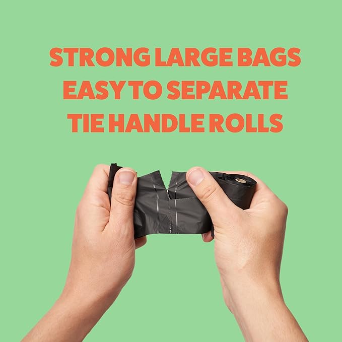 Tuff Pets Certified Compostable Heavy Duty Dog Poop Bag With Handles - 12 Rolls of Pet Waste Bags - Fits in any Dogs Poo Bag Dispenser or Holder - Thick Dog Poop Bags