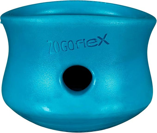 WEST PAW Zogoflex Toppl Interactive Treat Dispensing Puzzle Dog Toy for Mental Stimulation & Enrichment-Holds Kibble & Treats-Lickable, Freezable & Dishwasher Safe-Made in USA-XL-River Blue