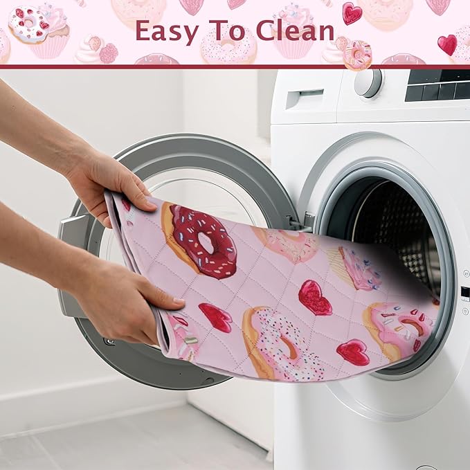 IEUUMLER Washable Pee Pads for Dogs, 2 Pack Cake Pattern Reusable Waterproof Puppy Potty Pads, Non-Slip Absorbent Pet Training Pads for Playpen Crate Bed EU015 Pink Cake, 40x28
