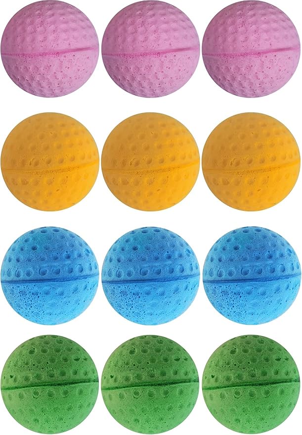 GINFH Cat Foam Ball Cat Sponge Ball Toy Soccer Toy (12Pack)