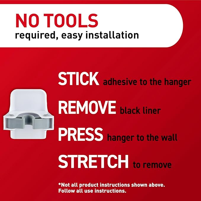 Command Broom and Mop Grippers Wall Hook, Damage Free Hanging Wall Mount Broom and Mop Holder, No Tools Household Cleaning Organizer for Living Spaces, 6 Hangers and 16 Strips (Pack of 4)