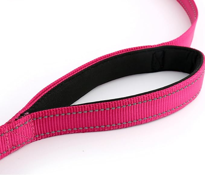 Primal Pet Gear Dog Leash 6ft Long,Traffic Padded Two Handle,Heavy Duty,Reflective Double Handles Lead for Control Safety Training,Leashes for Large Dogs or Medium Dogs,Dual Handles Leads(Pink)
