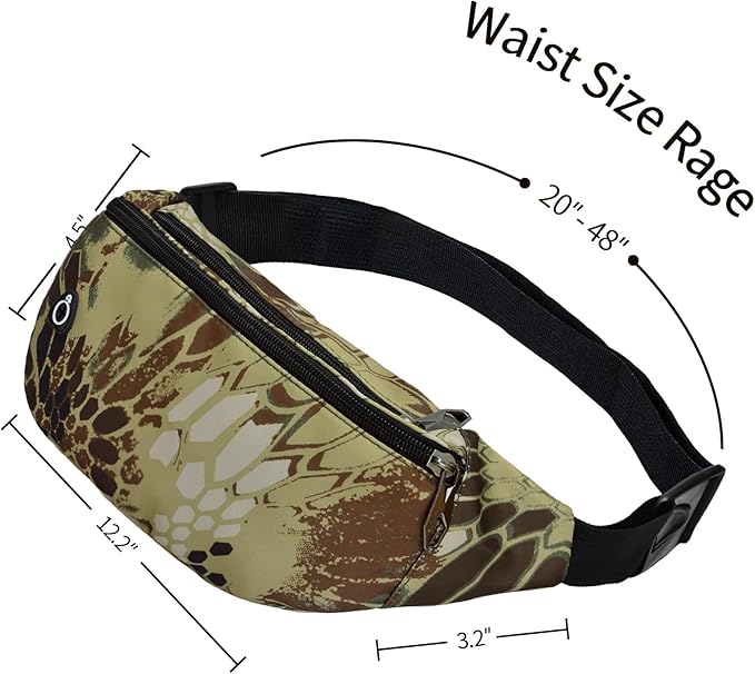 Fanny Pack for Men Women, Waterproof Sports Waist Bag Pack, Belt Bag for Travel Hiking Running