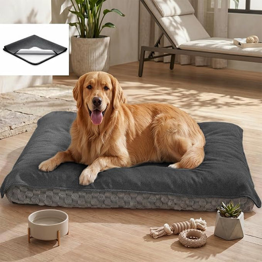 MontVoo Washable Dog Bed Cover, Absorbent Quick Dry Pet Bed Sheet, Easy Hair Removal Couch Covers for Dog/Cat, 20x20 Inches, Waterproof PU Backing Dog Bed Mat for Car Seat/Crate, Cover Only, Darkgrey