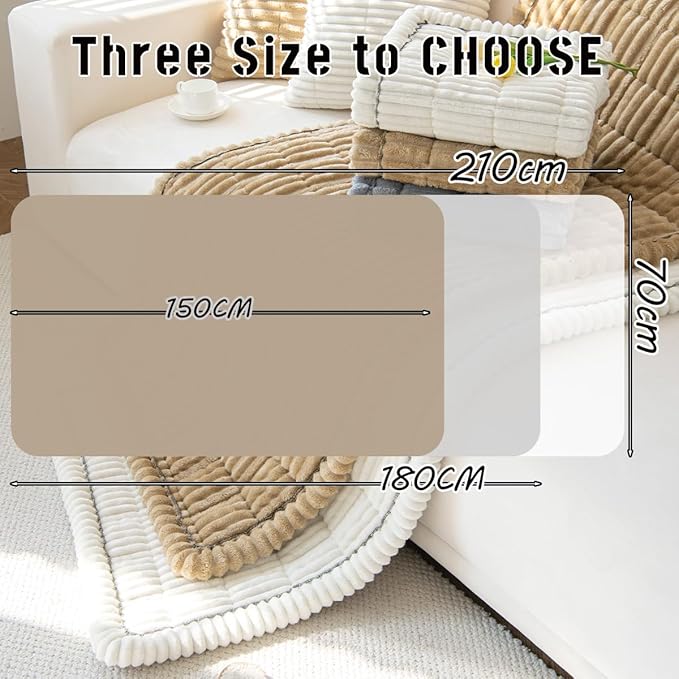 Mitid Sofa Cover Fuzzy Couch Cover for Pet, Couch Covers for Dogs Washable Non-Slip Sofa Slipcover Cushion Protector Pets Friendly Mat Bed Brown