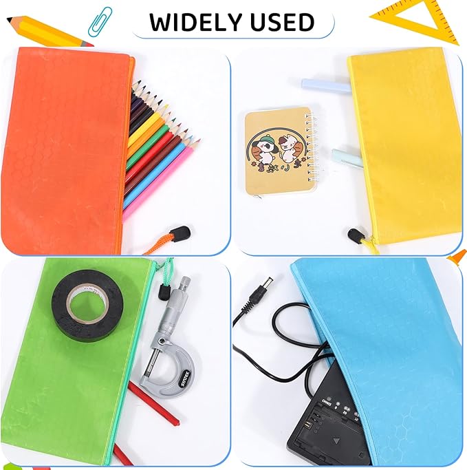 72pcs Pencil Pouch Bulk,Zipper Pouches,Waterproof Pencil Bags, Small Organizing Bags in 12 Colors for Classroom,Office Supplies Storage and Travel Accessories
