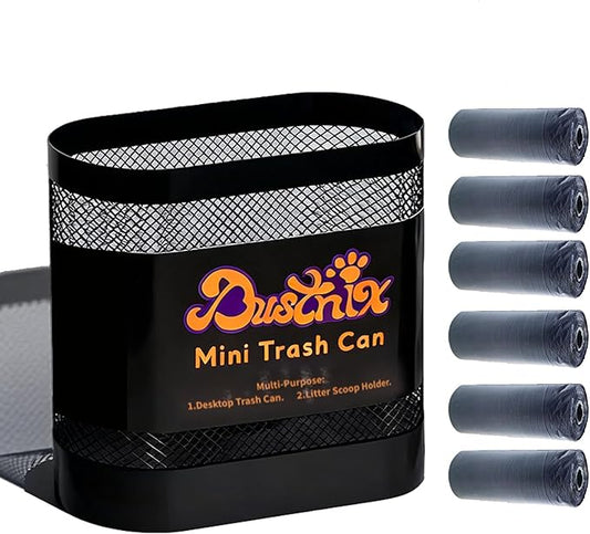 DUSTNIX Universal Metal Cat Litter Scoop Holder – Heavy-Duty Scooper Storage Caddy, Scoop Stand for Kitty Litter Box, Fits Most Cat Litter Scoops Desktop Small Trash Can