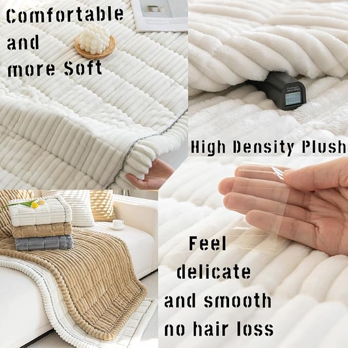 Mitid Sofa Cover Fuzzy Couch Cover for Pet, Couch Covers for Dogs Washable Non-Slip Sofa Slipcover Cushion Protector Pets Friendly Mat Bed