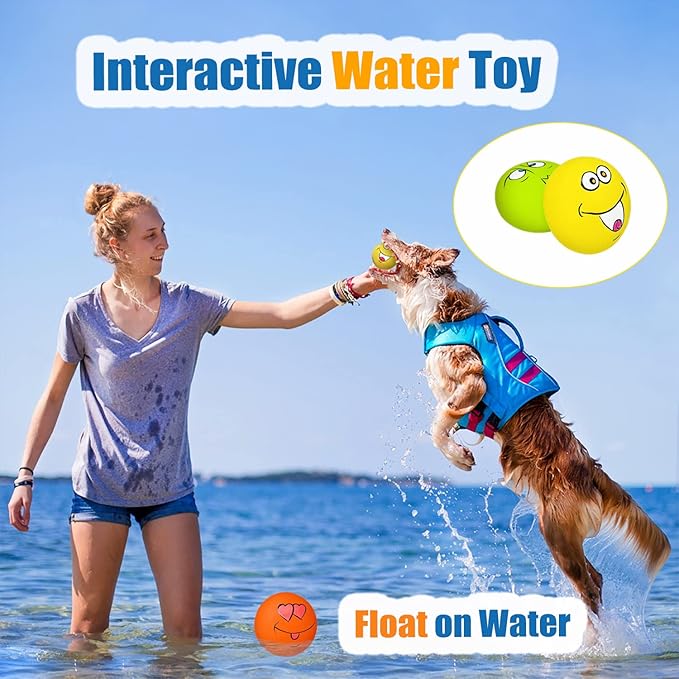 HOLYSTEED Latex Dog Squeaky Toys Rubber Soft Dog Toys Chewing Squeaky Toy Fetch Play Balls Toy for Puppy Small Pets 6pcs for Mini, Small Breeds, 2.28"*2.28"*1.30"