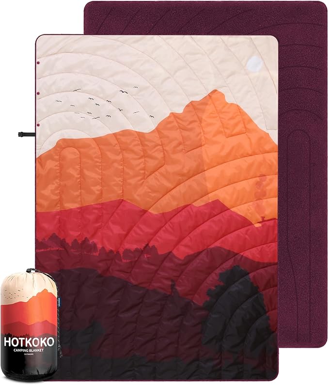 Hooded Stadium Blanket, Waterproof Fleece Wearable Camping Blanket