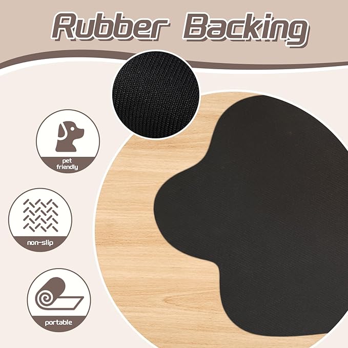 Le couranT Pet Feeding Plastic Placemat -Cat Dog Mat for Food and Water Bowl, Absorbent Quick Dry Food Mat, Anti-Slip No Stains Dog mat with Footprints for Messy Drinkers,Cute Cat Paw-12x17 in