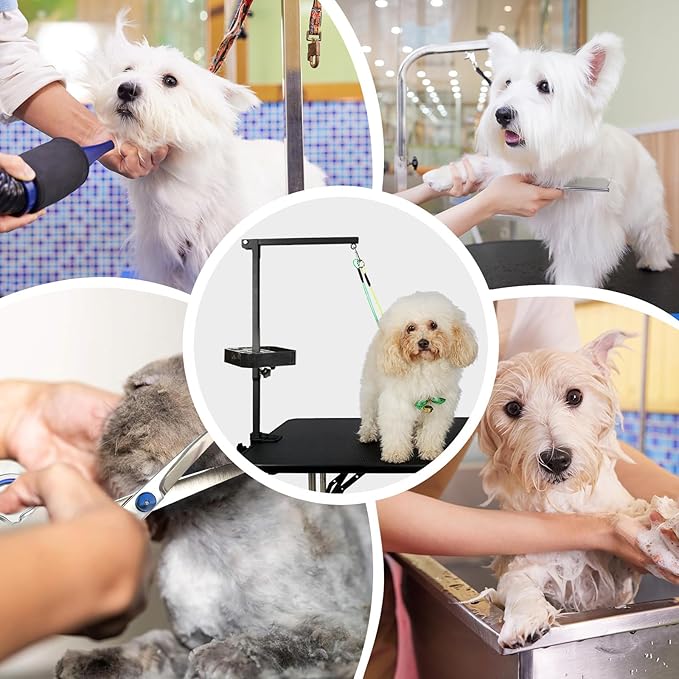 Breeze Touch Rotatable Dog Grooming Organizer for Dog Grooming Table Accessories, Portable Pet Grooming Tools Holder Dog Grooming Arm with Clamp for Hairdressing Scissors Combs, Pet Shop Pet Owner