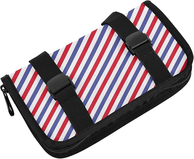 Car Tissue Holder Car Napkin Holder Car Tissue Box Dispenser Storage Case Sun Visor Mask Holder with Adjustable Straps Reusable Refillable Red and Blue Stripes