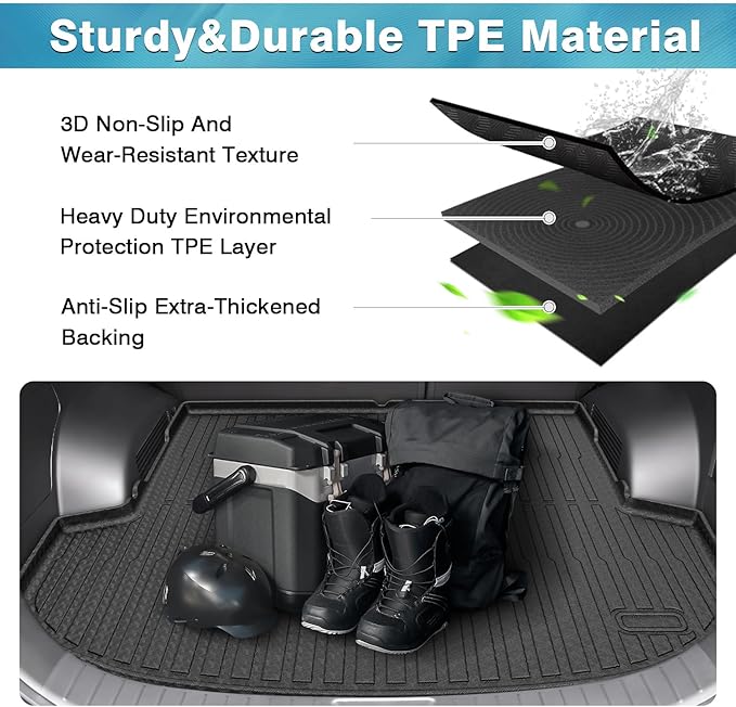 Mixsuper Cargo Liner for 2021-2023 Hyundai Santa Fe, Santa Fe Hybrid, Santa Fe Plug-in Hybrid, Only Fit 5 Passenger, All Weather Trunk Liner Rear Cargo Mat Black