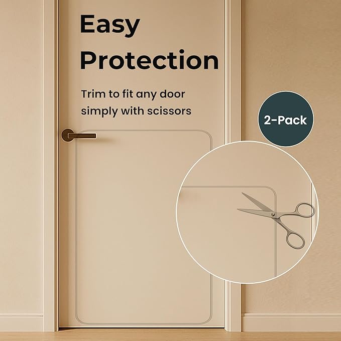 Dog Scratch Protectors for Doors 2-Pack 36 x 20’’ Clear Cat Scratching Guard Protection Easy Install on Wall Window Glass Screen & Sliding Doors Furniture Indoor/Outdoor