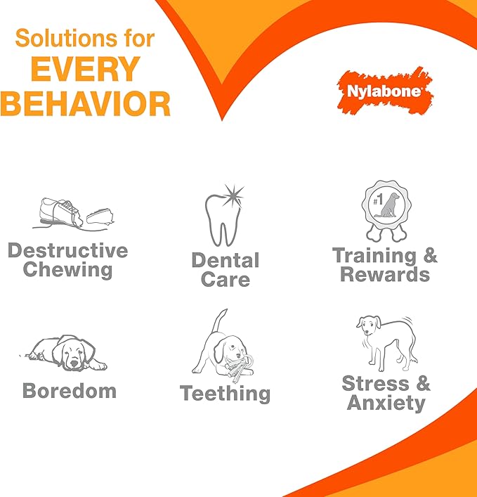 Nylabone Ergonomic Hold Wishbone Power Chew Toy for Dogs, Dog Toys for Aggressive Chewers, Bison Flavor, Small - Up to 25 Ibs, 1 Count