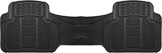 FH Group Car Floor Mats - Heavy-Duty Rubber Floor Mats for Cars, Universal Fit Rear Set, Trimmable Automotive Floor Mats, ClimaProof Floor Mats For Most Sedan, SUV, Truck Floor Mats Black