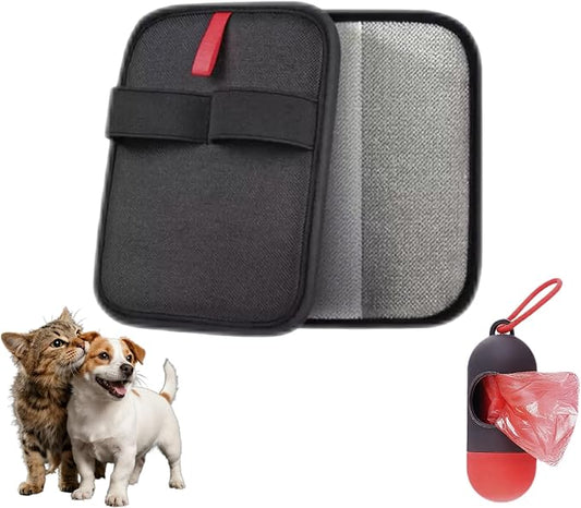 Pet Hair Removal Gloves, Reusable with Electrostatic Pet Hair Remover for Cats & Dogs' Fall & Winter Shedding, Hair Removal Suitable for Clothes, Carpets, Sofas, Furniture-2 Pcs