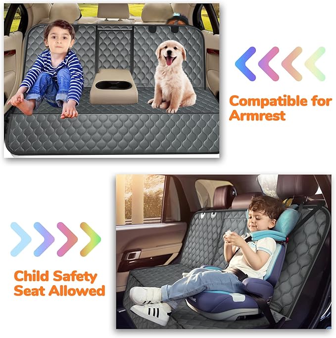URPOWER Dog Car Seat Cover for Back Seat - Waterproof Car Seat Protector for Child Carseat & Pets, Nonslip Car Seat Covers for Cars, SUVs & Small Trucks