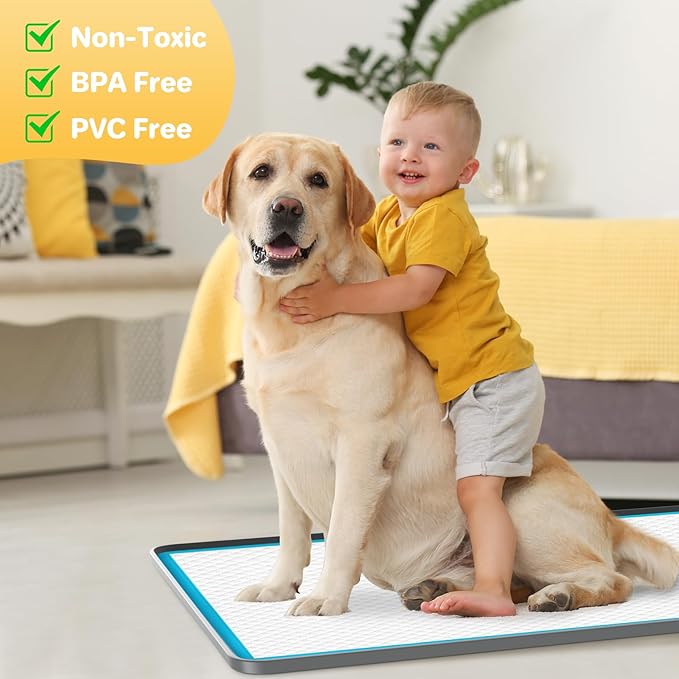 Aisslro Pet Feeding Mat, 31”x21” Absorbent Pet Placemat for Food and Water Bowl, Non-Slip Silicone, Leak-Proof Floor Protection for Quick Dry Water Dispenser Mat for Dog and Cat, Grey