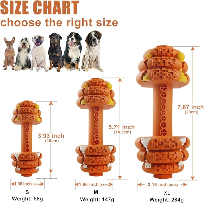 Hswaye Dog Chew Toys for Aggressive Chewers,Food Grade Non-Toxic Dental Pet Toy,Tough Durable Indestructible Dog Toys for Small Medium Dogs.Orange（8IB-15IB）