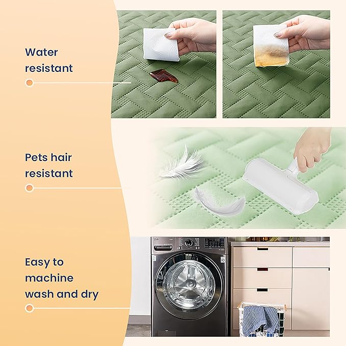 gogobunny 100% Double Sided Waterproof Dog Blanket Soft Pet Bed Cover Reversible Protect Furniture Couch Sofa Car for Puppy Cat Kids (Dark Green/Light Green, 52x82 Inch (Pack of 1))