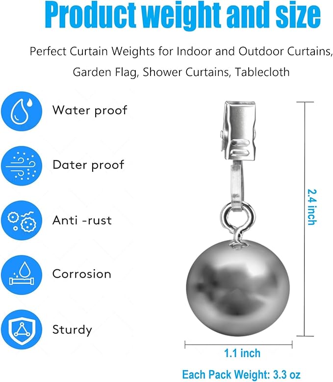 Tablecloth Flags Weights, Stabilizing Tablecloth Flags Down, Clip Weights on Other Fabrics for Camping Picnic Travel Party, Useful Fixed Fabric Tools at Outside Events, 10 Pack