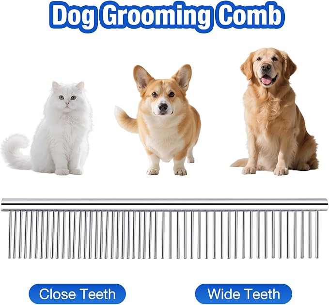 CADABY Dog Grooming Scissors with Safety Round Tips, 5 in 1 Dog Grooming Scissors Kit, 4CR Stainless Steel Professional Pet Grooming Shears for Cat, Sharp and Sturdy