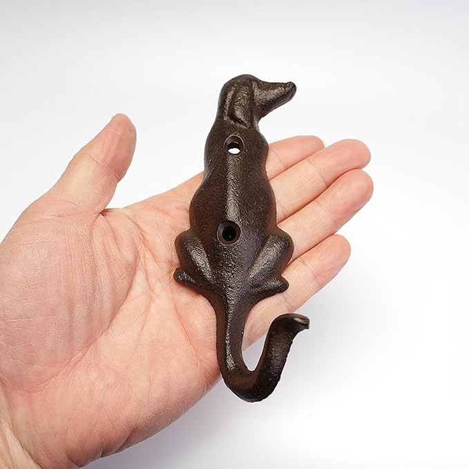 2 Pack Cast Iron Dog Hook, Dog Leash Hooks for Wall, Dog's Towel Wall Hook