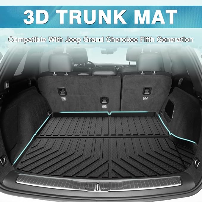 Mixsuper Custom Fit Cargo Liner for New Jeep Grand Cherokee 2026 2025-2022, Only for 5 Seats, All Weather Cargo Mat Rear Trunk Liner Black