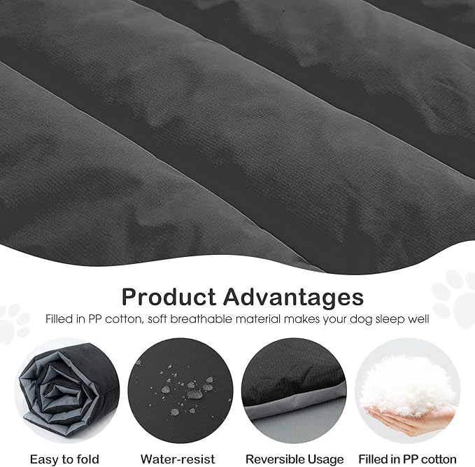 Heeyoo Outdoor Dog Bed, Waterproof Camping Dog Bed Mat, Machine Washable and Portable Travel Pet Pad Mat, Foldable Pet Beds for Small, Medium, and Large Dogs