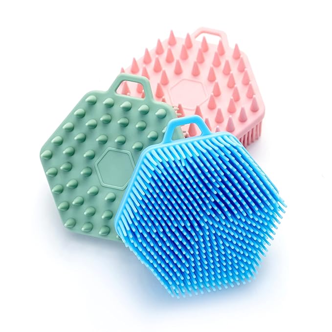 Premium Sensory Brush for Kids or Autism,Soft Silicone Body Scrubber,2 in 1 Sensory Room Occupational Therapy Fidget Brushes,Silicone Loofah,Pets Shower Brush Bath Shampoo Brushes