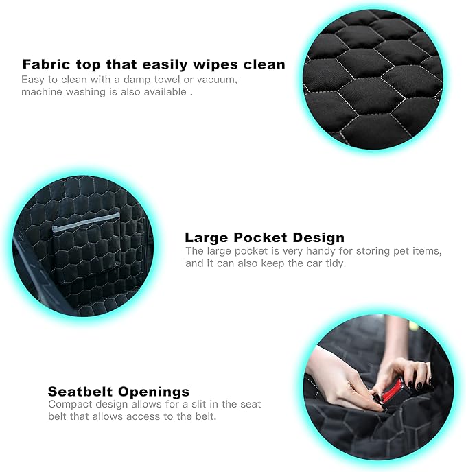 Dog Seat Covers for Back Seat, Dog Car Seat for Tesla Model 3, 100% Waterproof Pet Seat Cover Protects from Scratches, Scuffs, Hammock for Tesla with Mesh Window & Headrest Protection