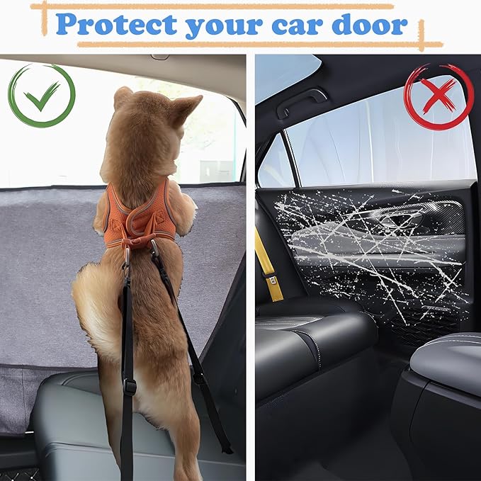 majowir 2PCS Car Door Protector - Anti Pet Scratch Vehicle Door Covers Big & Thick Waterproof Guard Truck Interior Panel Safe SUV Universal Grey